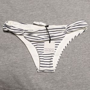 Monday Swimwear Clovelly Blue&W Striped Bottom